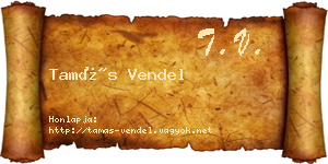 Tamás Vendel névjegykártya